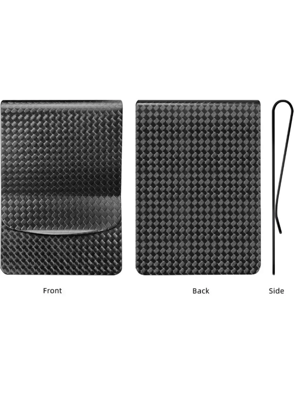 Ultra-Thin Carbon Fiber Money Clip Wallet, Slim Front Pocket Card Holder